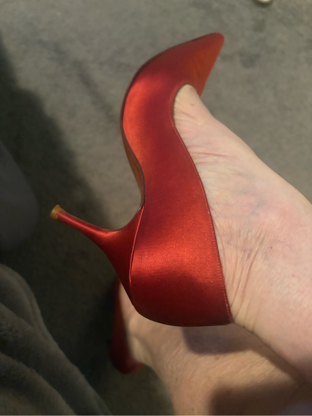Stuart Weitzman rusty Red silk Pointed-Toe Pumps. gorgeous! Retired Reverend ❤️ - Picture 10 of 11